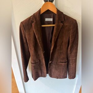 Shari’s Place Brown Suede Leather Blazer 2